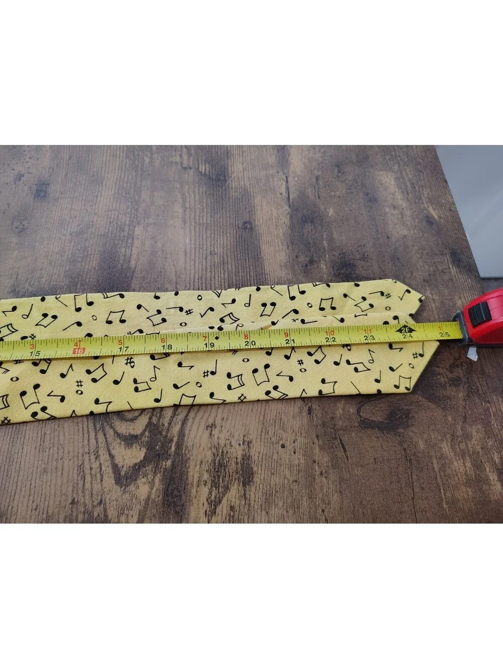 Vintage 80s Yellow music Note tie Punters Choice By Cadiss London
